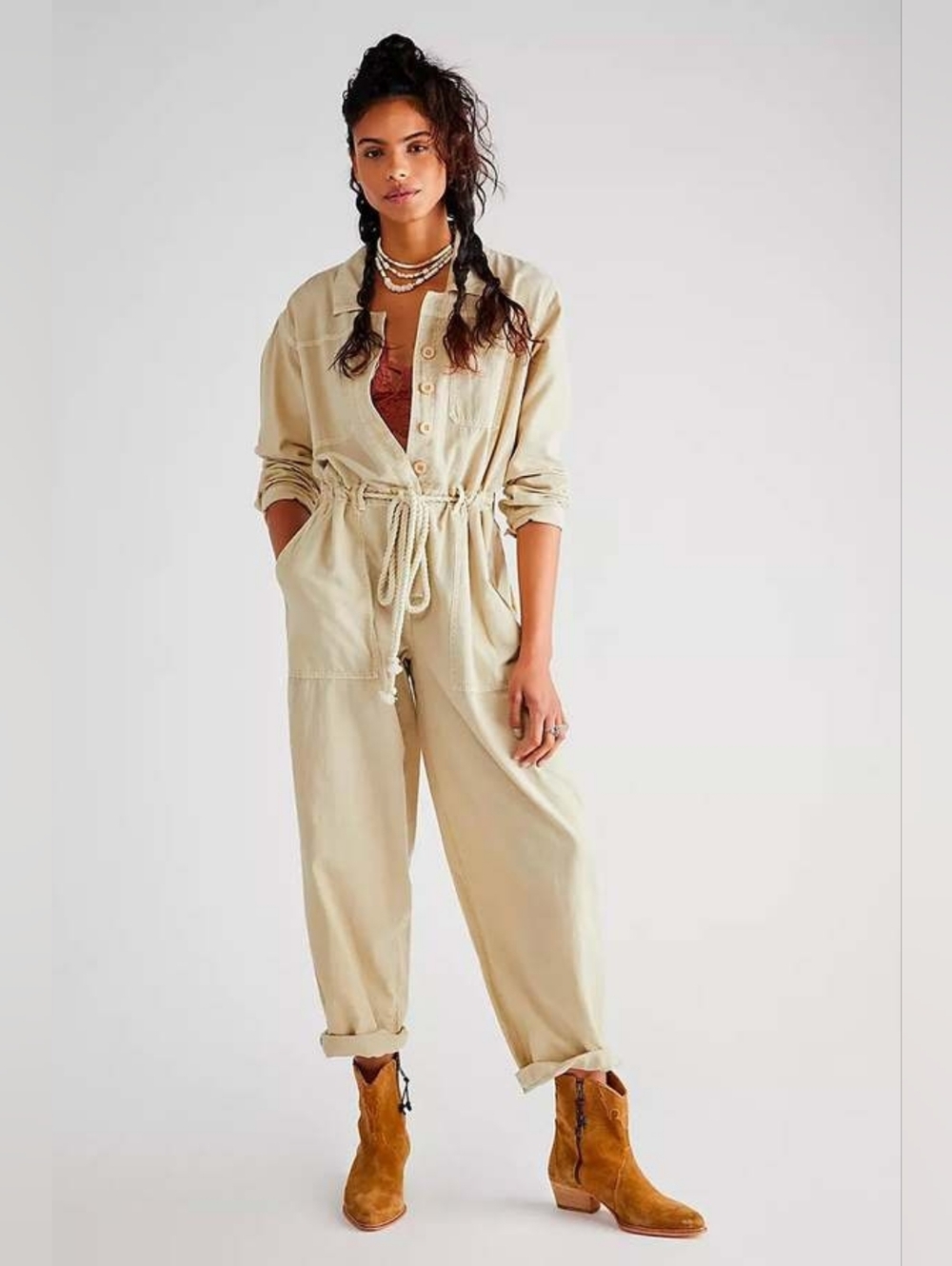 Free People Quinn Coverall In Thistle Seed Size XS